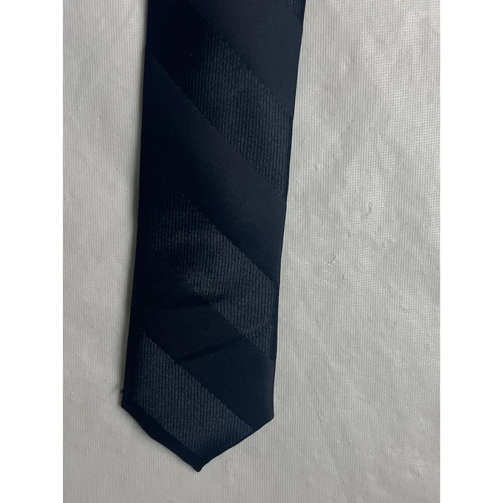 ZENIO Microfiber Tie - Black on Black - Hand Made - Slim Necktie 2.75